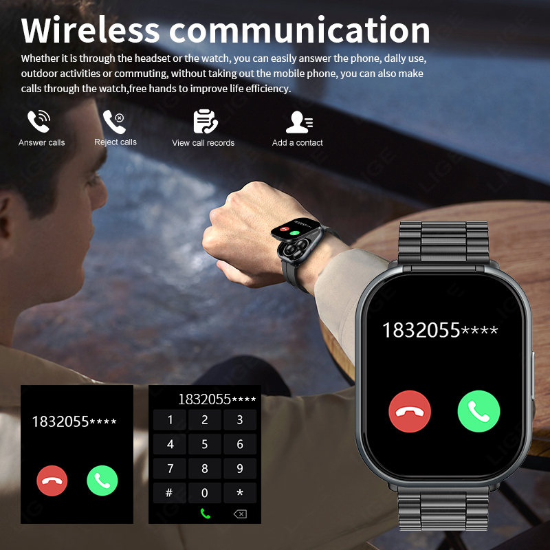 LIGE New Open-back Cip-on Head - Smartwatch Face 评论和价格