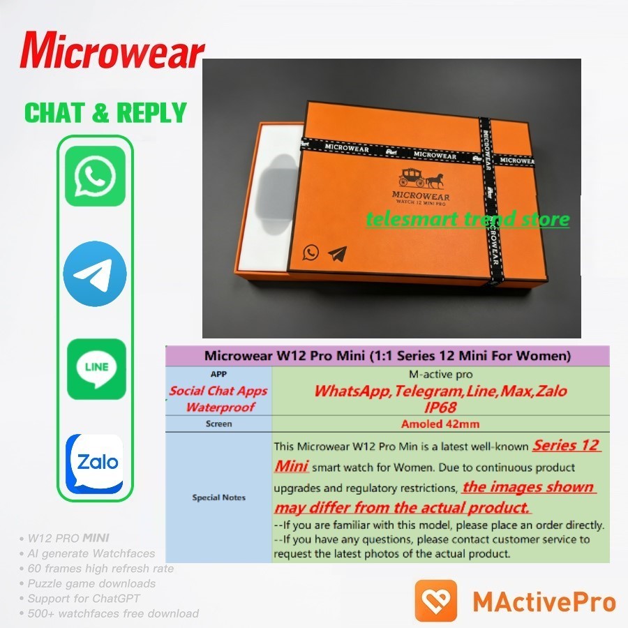 Microwear W12 Mini Pro Smart W - Smartwatch M Active 评论和价格